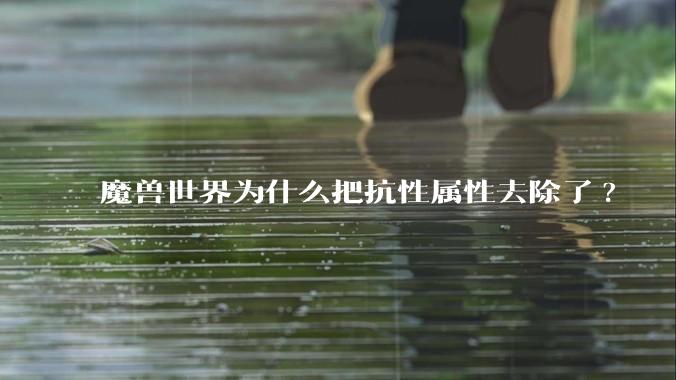 魔兽世界为什么把抗性属性去除了?
